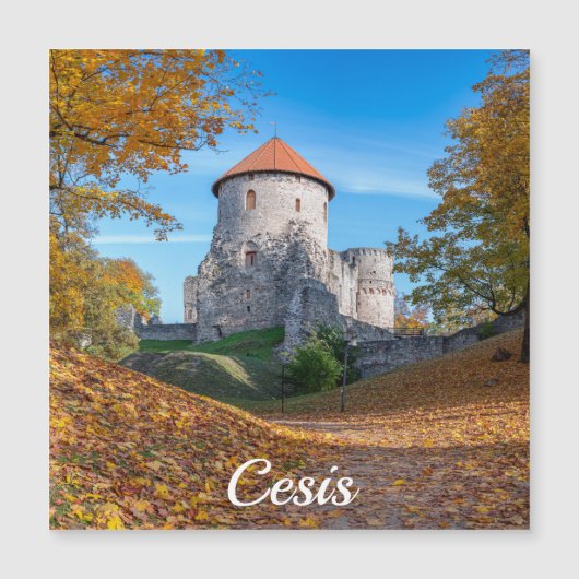 Middeleeuws kasteel omringd door bosmagneet (Voorkant)