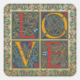 Middeleeuws Manuscript Gothic LOVE Wedding Label