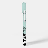 Middeleeuws modern bloemig Blauwgroen monogram Case-Mate iPhone Case (Achterkant / Links)