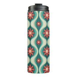 Middeleeuws modern: Oranje bloemen Abstract Thermosbeker