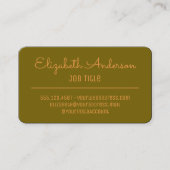 Middeleeuws modern retro  olijfgroen visitekaartje (Voorkant)