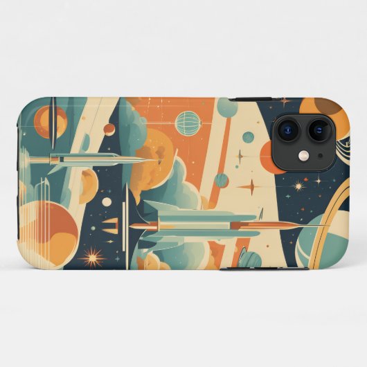 Middeleeuws moderne ruimtetijd Raketten en Planete Case-Mate iPhone Case (Achterkant (horizontaal))