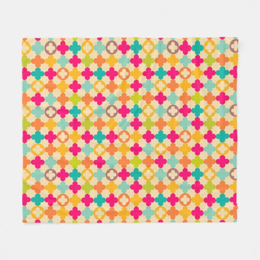 middeleeuws rosettenpatroon fleece deken (Voorkant (Horizontaal))