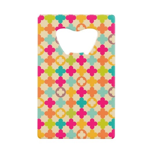 middeleeuws rosettenpatroon kredietkaart flessenopener (Voorkant)