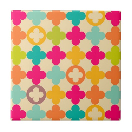 middeleeuws rosettenpatroon tegeltje (Voorkant)