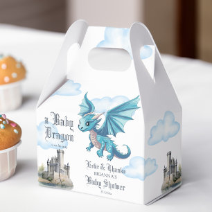 Middeleeuws schattig blauw draak baby shower aange bedankdoosjes