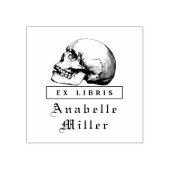 Middeleeuws script Gotische schedel Classy Ex Libr Rubberstempel (Afrduk)