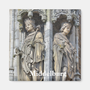 middeleeuws stadhuis in Middelburg, Nederland Magneet