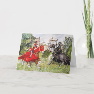 Middeleeuws steekspel tegen een kasteel Blank Kaart