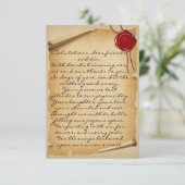 Middeleeuws verouderd Scroll Wax Seal Bruiloft Dan Bedankkaart (Staand voorkant)