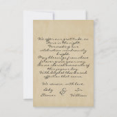 Middeleeuws verouderd Scroll Wax Seal Bruiloft Dan Bedankkaart (Achterkant)