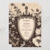 Middeleeuws  Zwaard en Schild Kaart (Voorkant / Achterkant)