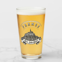 Middeleeuwse abdij Mont Saint Michel. Frankrijk. Glas