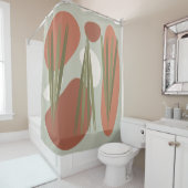 Middeleeuwse  Abstracte Planten & Rocks Douchegordijn (In situ)