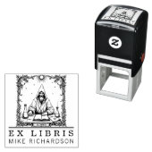 Middeleeuwse alchemistische boekplaatstempel  zelfinktende stempel (In situ)