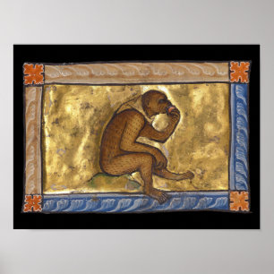 Middeleeuwse Bestiaire Aap 1270 Poster