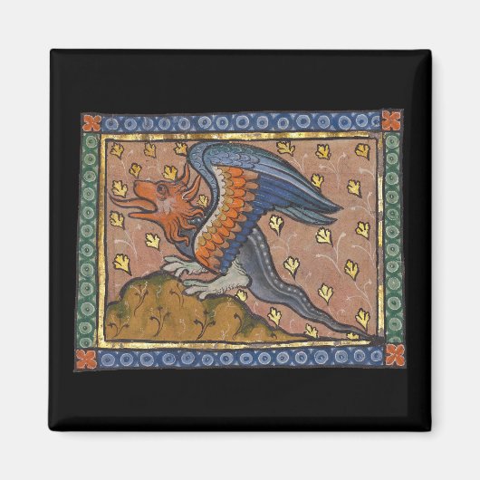 Middeleeuwse Bestiaire Draak 1270 Magneet (Voorkant)