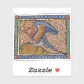 Middeleeuwse Bestiaire Draak 1270 Sticker (Vel)