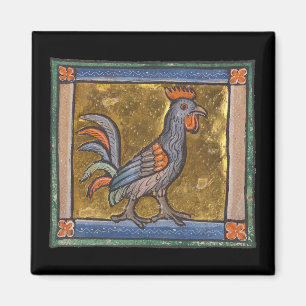 Middeleeuwse Bestiaire Haan c. 1270 Magneet