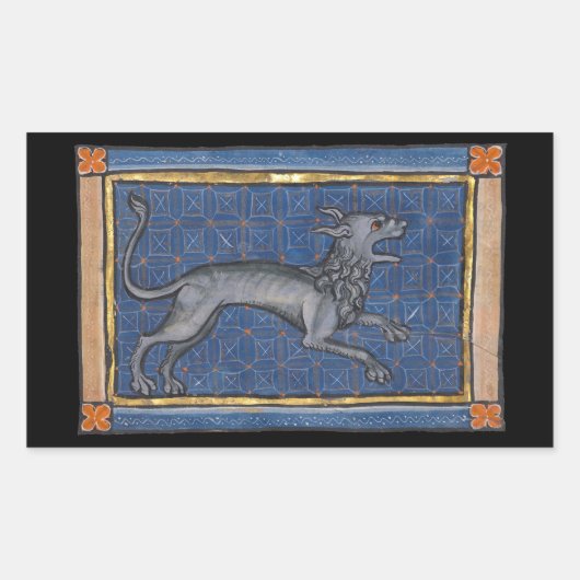 Middeleeuwse Bestiary Hyena c. 1270 Rechthoekige Sticker (Voorkant)