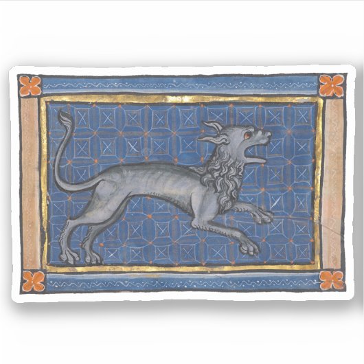 Middeleeuwse Bestiary Hyena c. 1270 Sticker (Voorkant)
