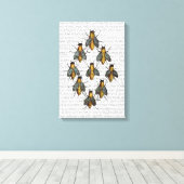 middeleeuwse bijen canvas afdruk (Insitu (Houten vloer))