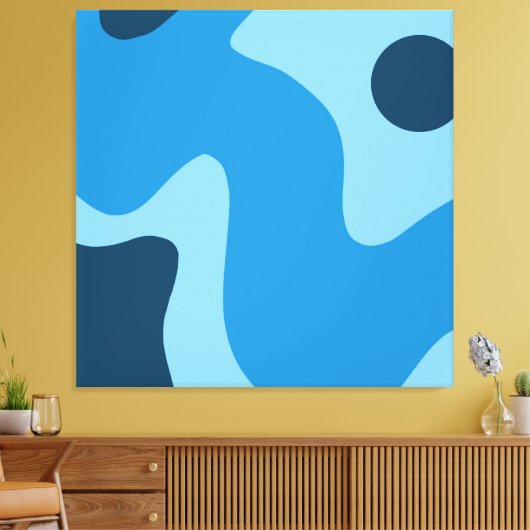 Middeleeuwse blauwe diepzeebodem Abstract Design C Canvas Afdruk (Insitu (Woonkamer))
