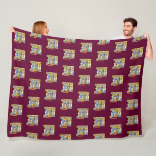 Middeleeuwse Blauwe en Rode Klimop Verluchte Lette Fleece Deken