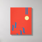 Middeleeuwse blauwe lijn, kunst van lijnen, kunst canvas afdruk (Voorkant)