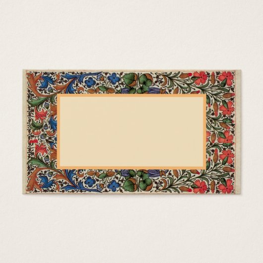 Middeleeuwse bloemen visitekaartje (Voorkant)