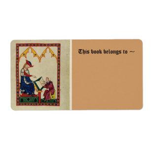 Middeleeuwse boekenplaat etiket