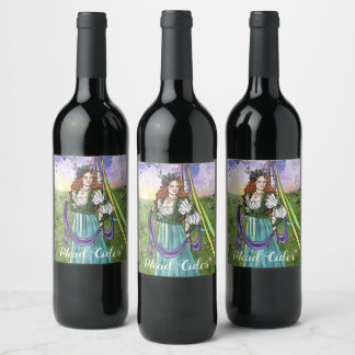 Middeleeuwse Boer Maypole Cider Wijn Etiket