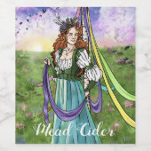 Middeleeuwse Boer Maypole Cider Wijn Etiket (Enkel label)