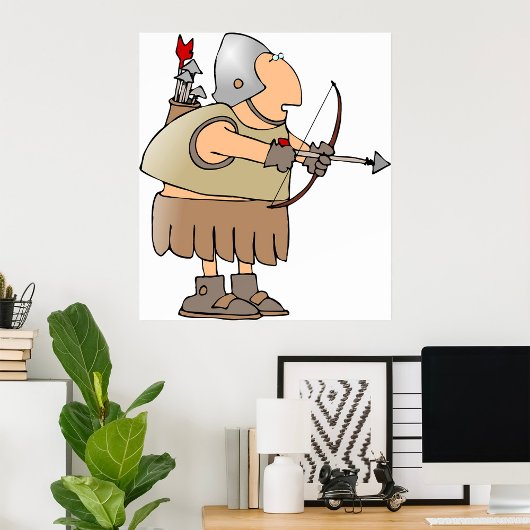 Middeleeuwse Boogschutter Krijger Grappige Ridder Poster