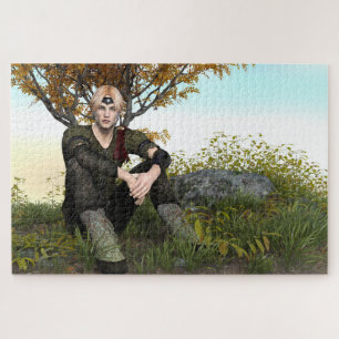 Middeleeuwse Bos Prins Fantasie Portret Legpuzzel