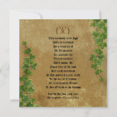 Middeleeuwse bruiloft uitnodiging perkament-look (Achterkant)