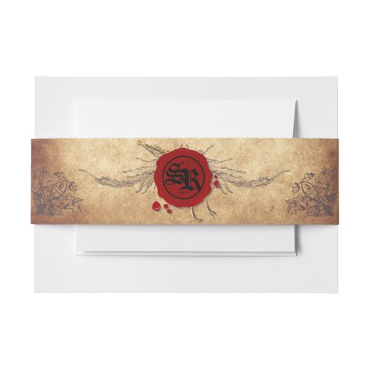 Middeleeuwse Bruiloftsuitnodiging buikband Uitnodigingen Wikkel (Voorkant Voorbeeld)