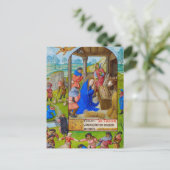 Middeleeuwse Christelijke kerststal Feestdagenkaart (Staand voorkant)