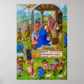Middeleeuwse Christelijke kerststal Poster (Voorkant)