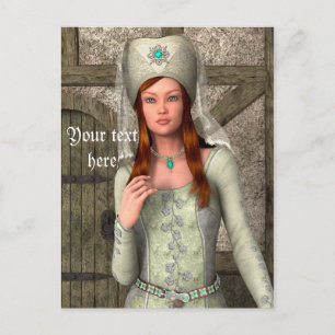 Middeleeuwse Dame Briefkaart