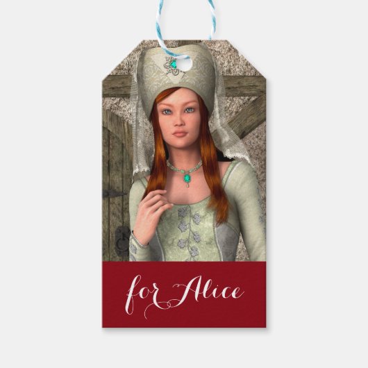 Middeleeuwse Dame Cadeaulabel (Voorkant)