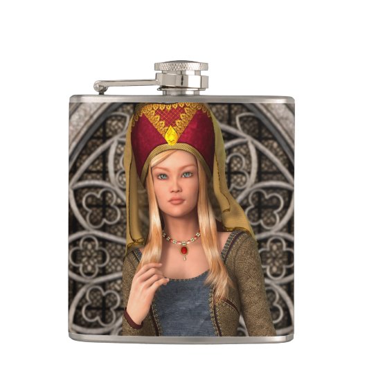 Middeleeuwse Dame Heupfles (Voorkant)