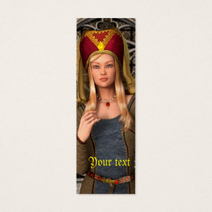 Middeleeuwse dame mini visitekaartjes