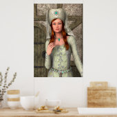 Middeleeuwse Dame Poster (Keuken)
