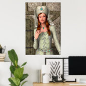 Middeleeuwse Dame Poster (Thuiskantoor)