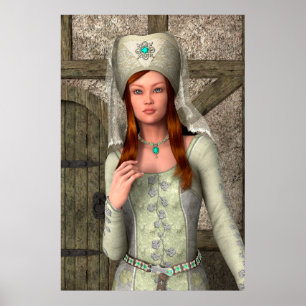 Middeleeuwse Dame Poster