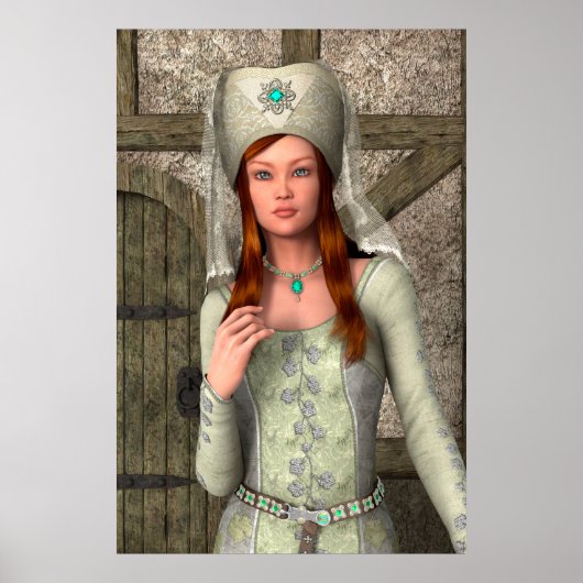 Middeleeuwse Dame Poster (Voorkant)