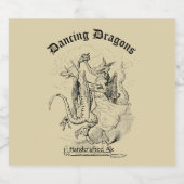 middeleeuwse Dancing Dragons Sjabloon Bier Etiket (Enkel label)