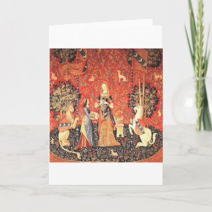 Middeleeuwse denk aan jou welkomstgeschenk blanco kaart