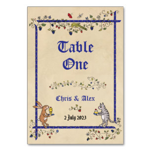 Middeleeuwse dieren tafel nr. kaart met naam van h
